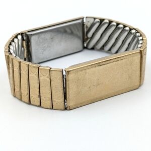 1940s gold filled top made in Canada Orlum metal flex stretch bracelet vintage